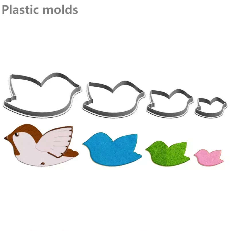 Four Specifications Cartoon Animal Figure,Small Sparrow,Plastics Mould,Cake Fondant Tool,Cookie Sushi and Fruit Cutters