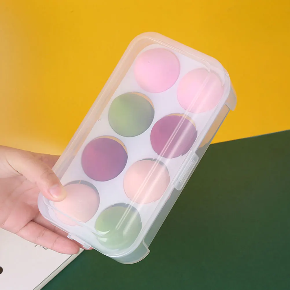 

2 Pcs Beauty Egg Storage Box Container Sponges Containers Makeup Pads Travel