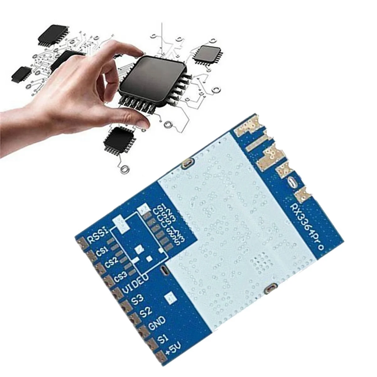 

2025 + 3,3G RX3364Pro Модуль FPV VRX Модуль беспроводного приемника Беспроводной аналоговый приемник RSSI FPV Модуль передачи аудио и видео