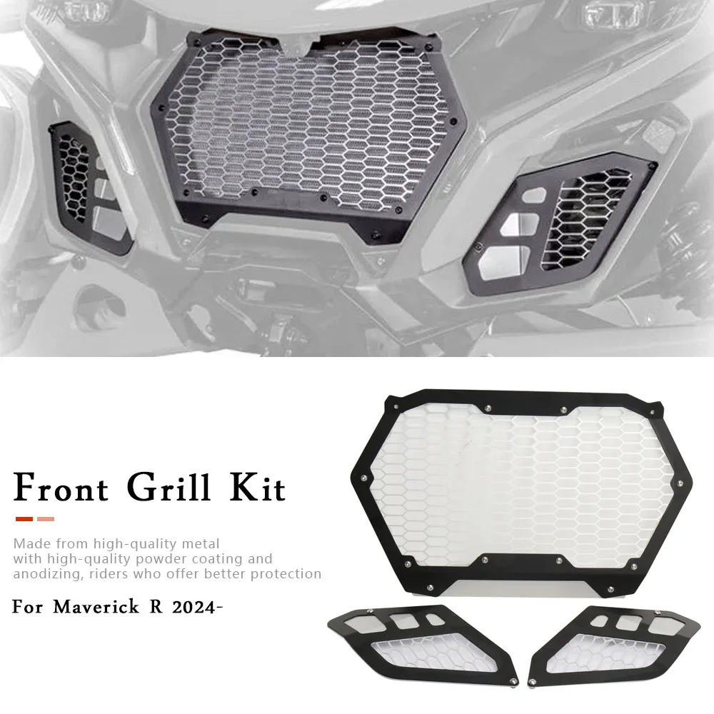 

New Front Grill Kit Black Radiator Guards Set UTV For Can-Am maverick R Maverick MAVERICK R 2024 2025