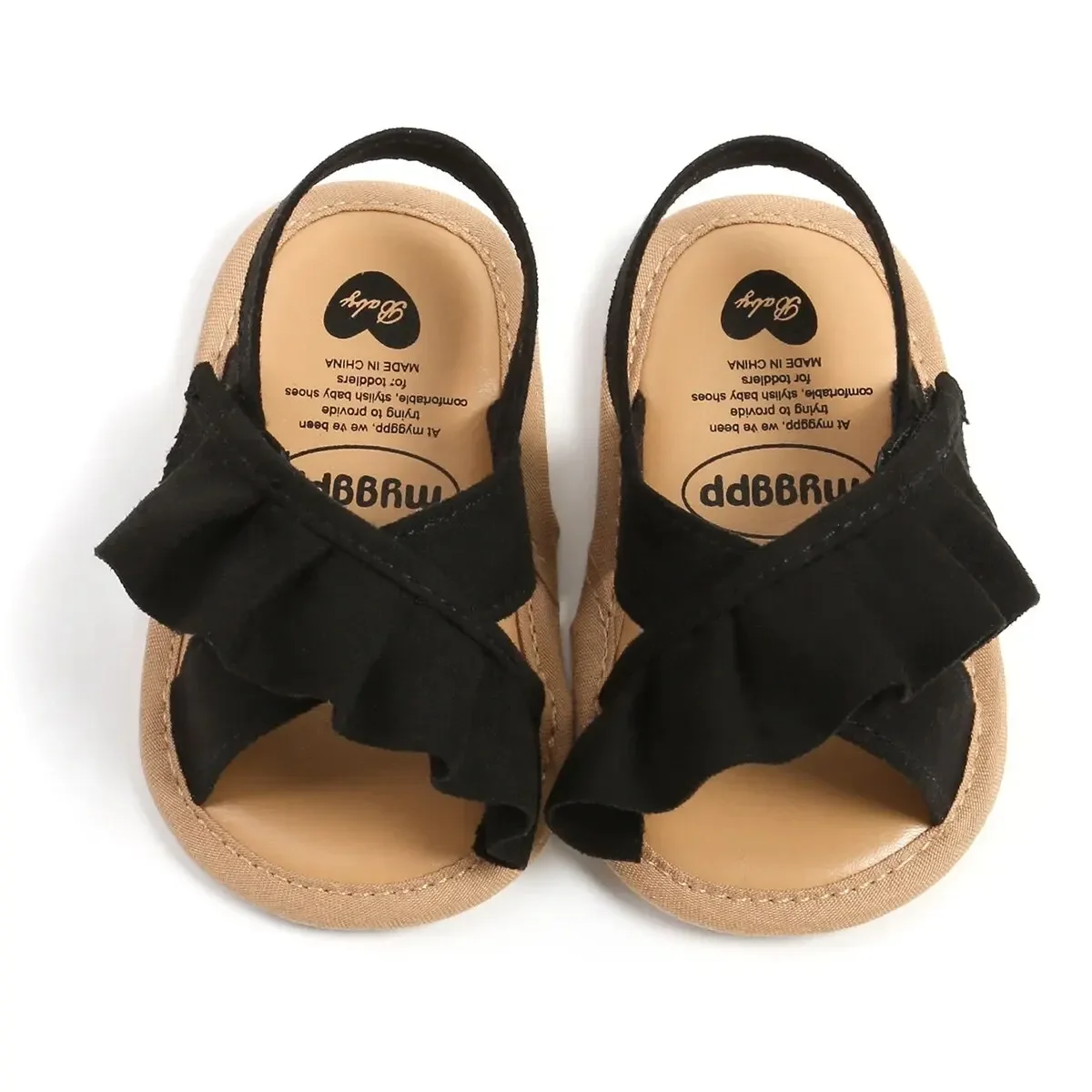 MRovior-Sandales d'été pour bébés filles, chaussures de princesse à semelle plate, pour les premiers pas des tout-petits, pantoufles en toile pour nouveau-né