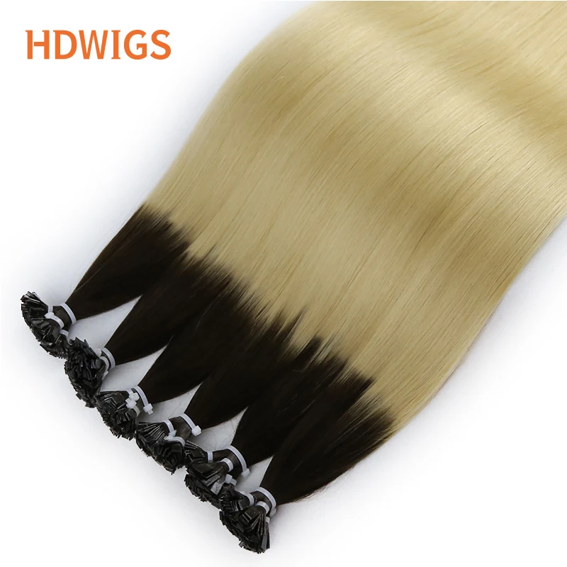 Straight Flat Tip Human Hair Extensions 100% Brazilian Human Hair 50 Strands Keratin Capsule High Quality Human Hair Extension
