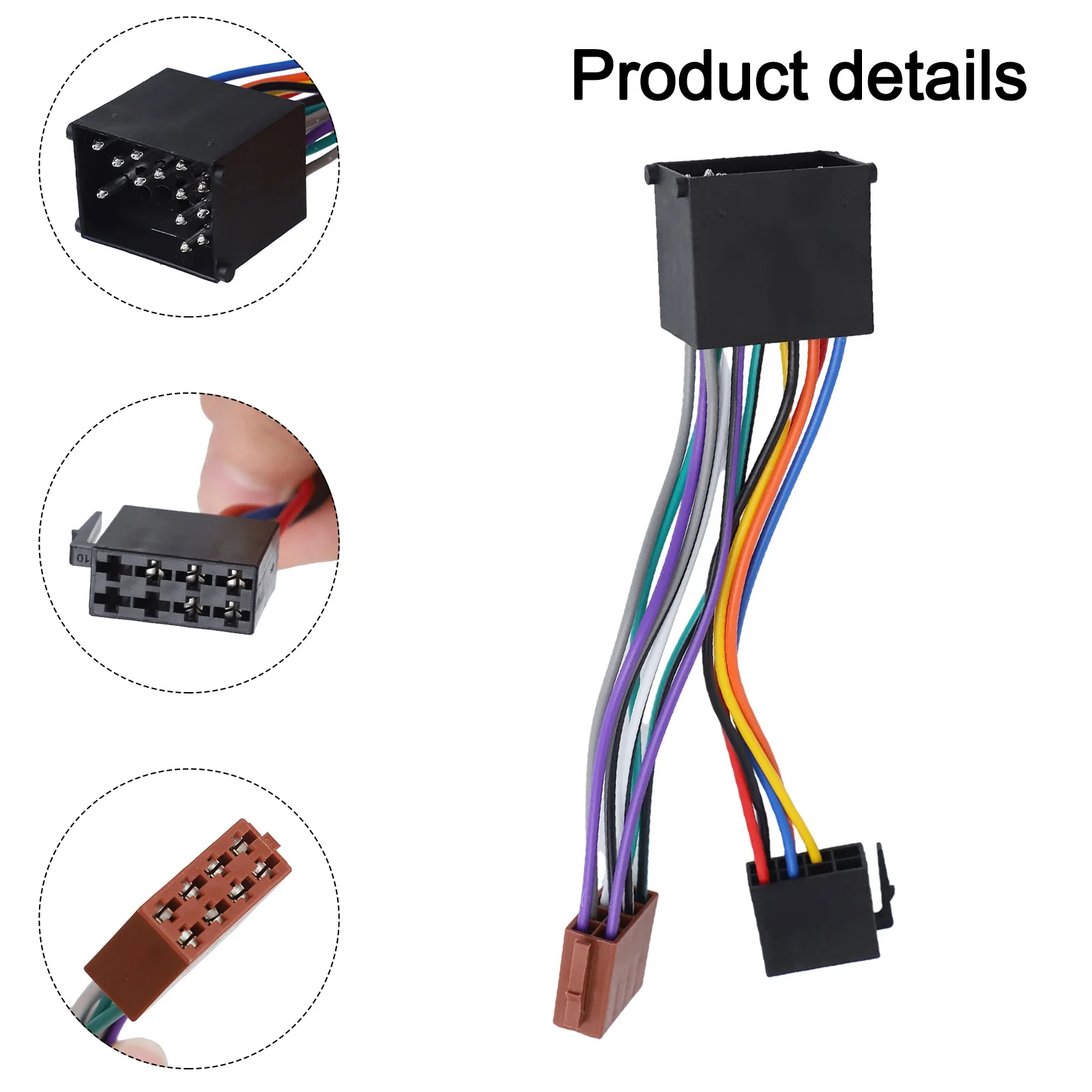 

16pin Power Cable Car Radio Adapter Car Audio Installation ABS Material Easy Usage Non-Deformable Structure Quick Installation