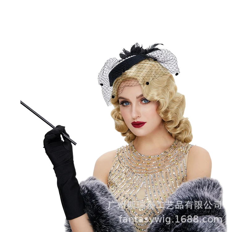 Peruka z dลugimi grzywkami z lat 1980. 1920 XX wieku brฤ
zowa zลoty czarny Retro Gatsby peruka do Cosplay komiksowa wystawa impreza z okazji