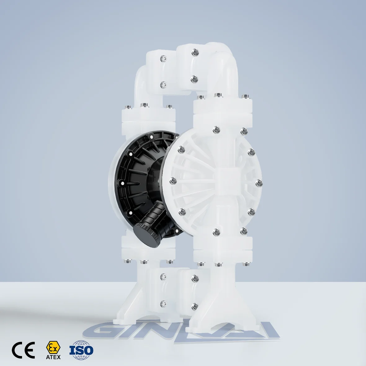 Ginkai DN40 AODD Air Operated Double Pneumatic Diaphragm Pump Direction Adjustable CE ISO Certification