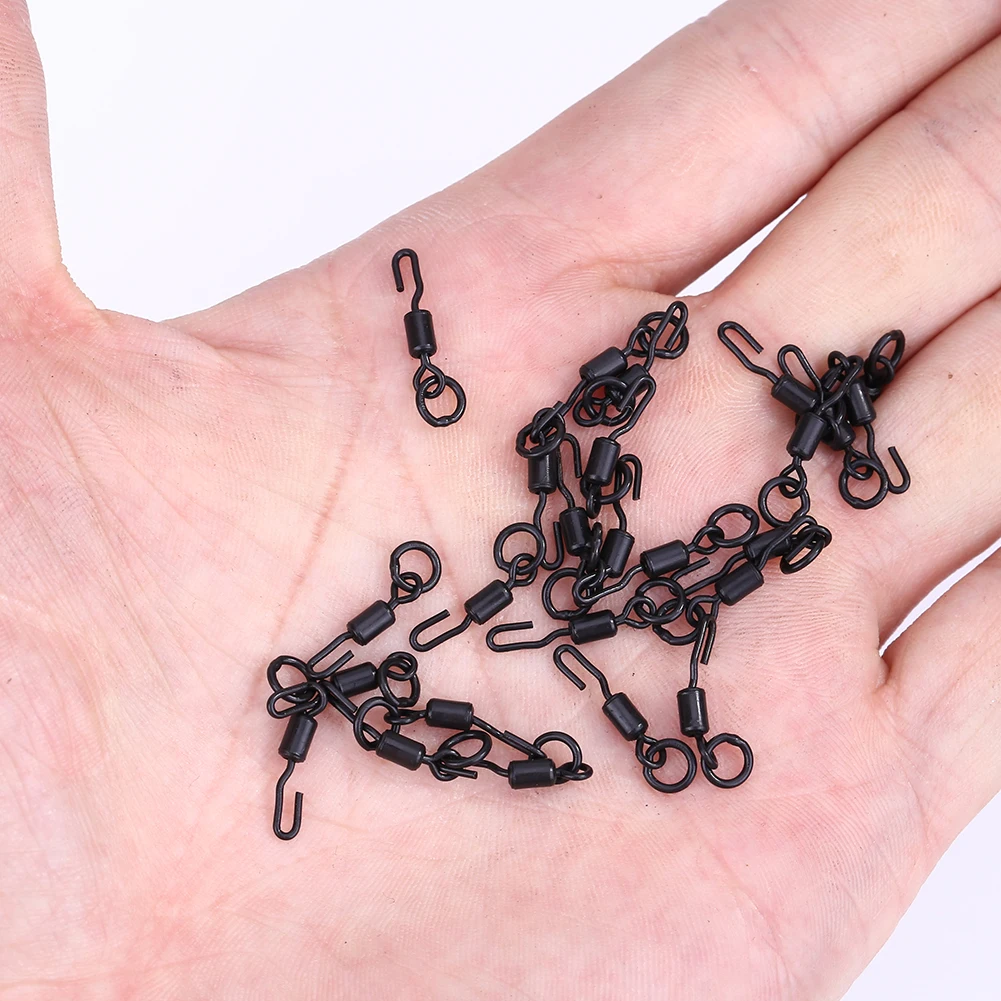 20 قطعة دوارة دوارة سريعة التغيير لأداة صيد سمك الشبوط روني مريحة باللون الأسود لتحسين كفاءة كبيرة