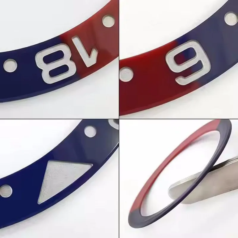 38mm GMT 116710 Blue Red V3 Number 24H Insert Ceramic Watch Bezel for 40mm GMT Pe-psi Replacement Accessories 116710 126710