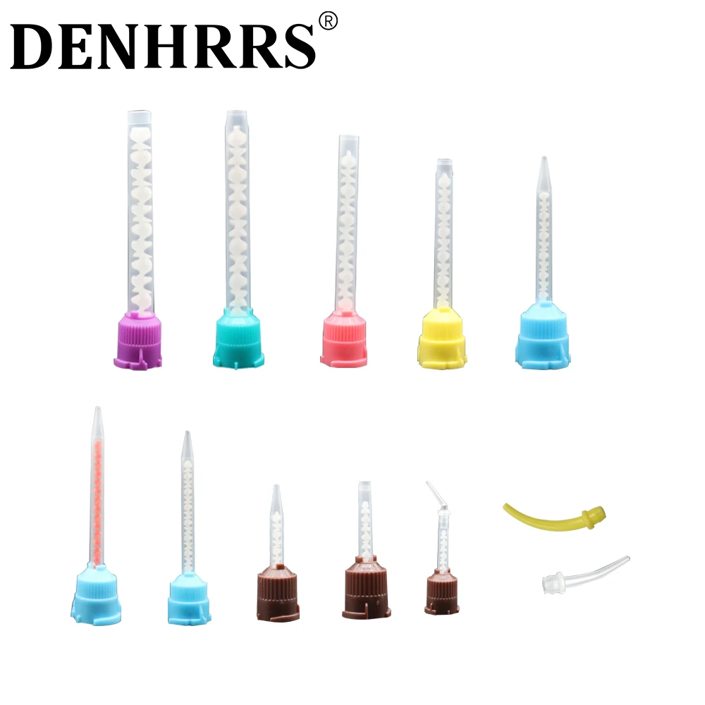 

50 шт. насадки для смешивания зубов, силиконовые резиновые насадки для смешивания, стоматологические слепочные материалы, смесительная трубка, лабораторные цветные трубки для протезов