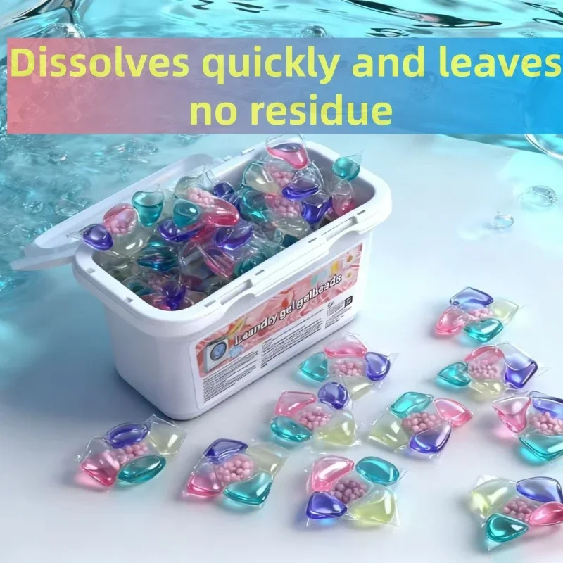 Laundry Capsules 5D Reactive Oxygen  50 Count/barrel ≈8g Each  Multi-Effect Detergent Pods for Deep Cleaning And Fabric Car