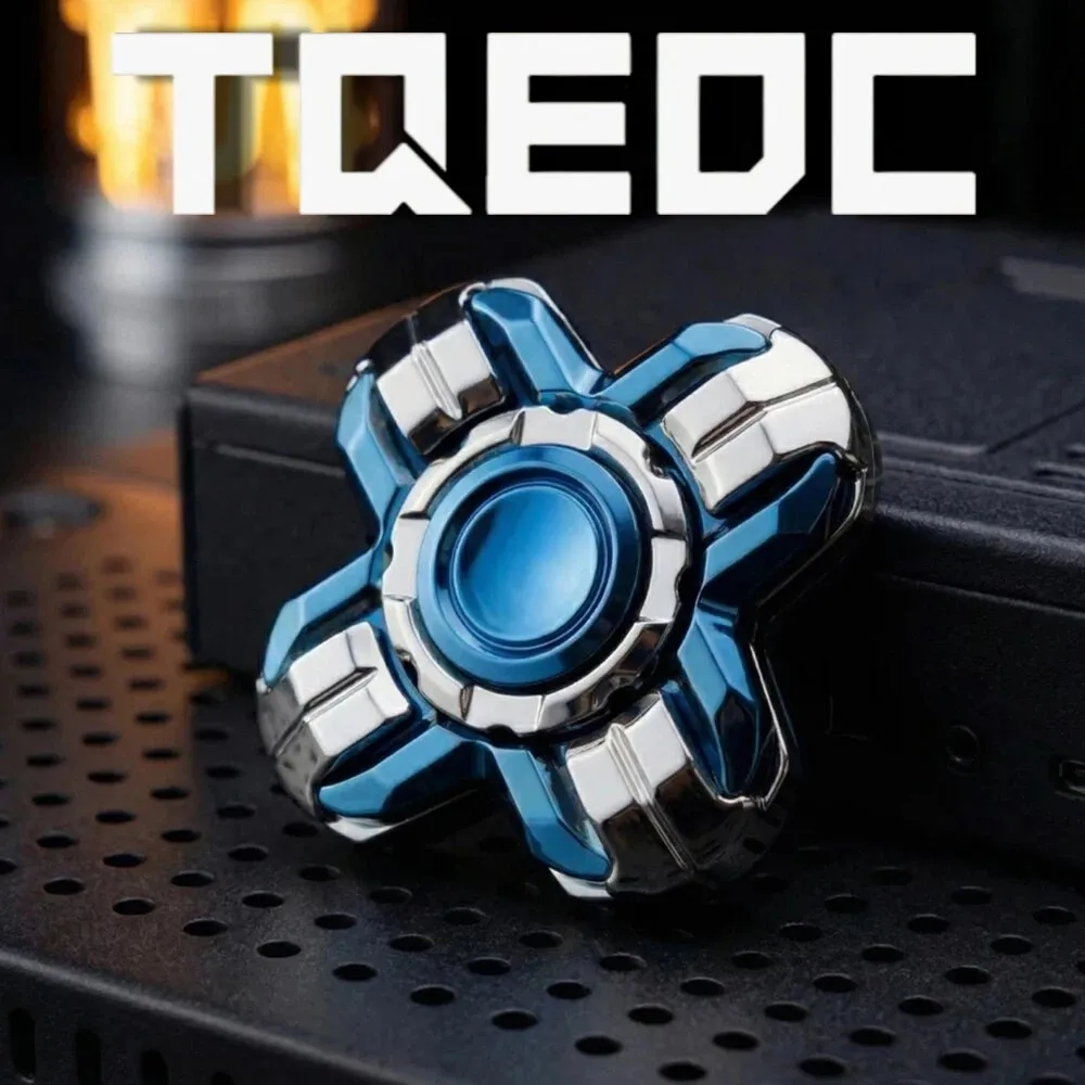 TQEDC Titanium Steel Mokume Fidget Spinner Open Nail Gyro Fidget Toys For Adults Anxiety Relief Gadgets Original Designs