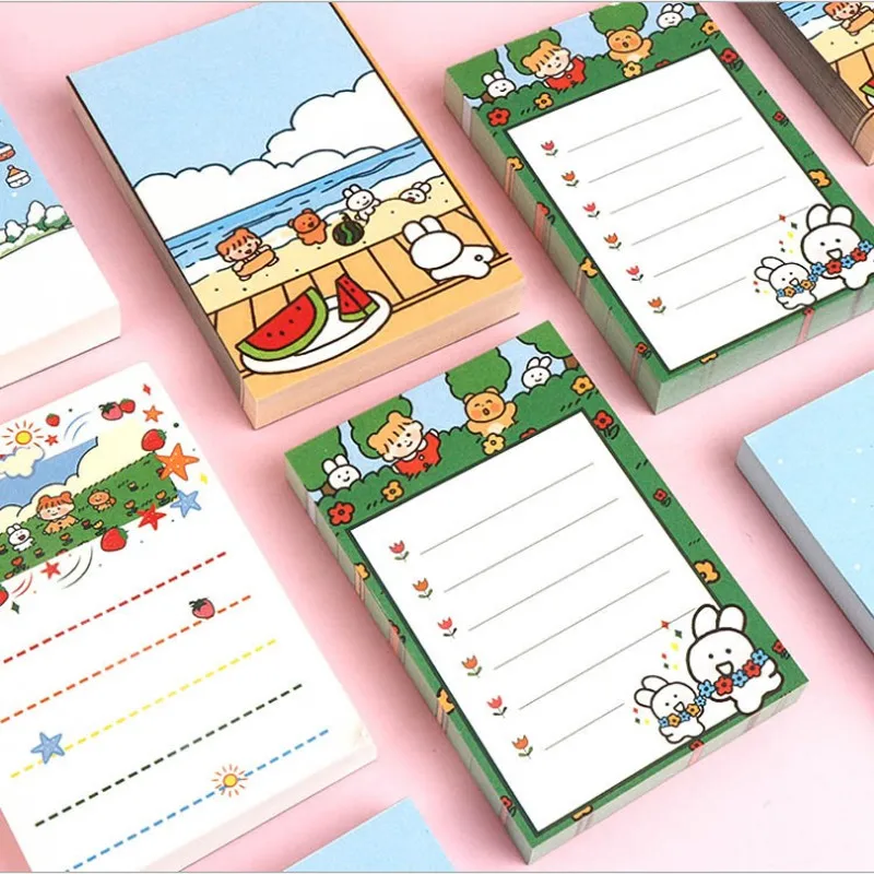 1pack Decorative Cartoon Memo Pad Message Notes Notepad paper Stationery Office Supplies