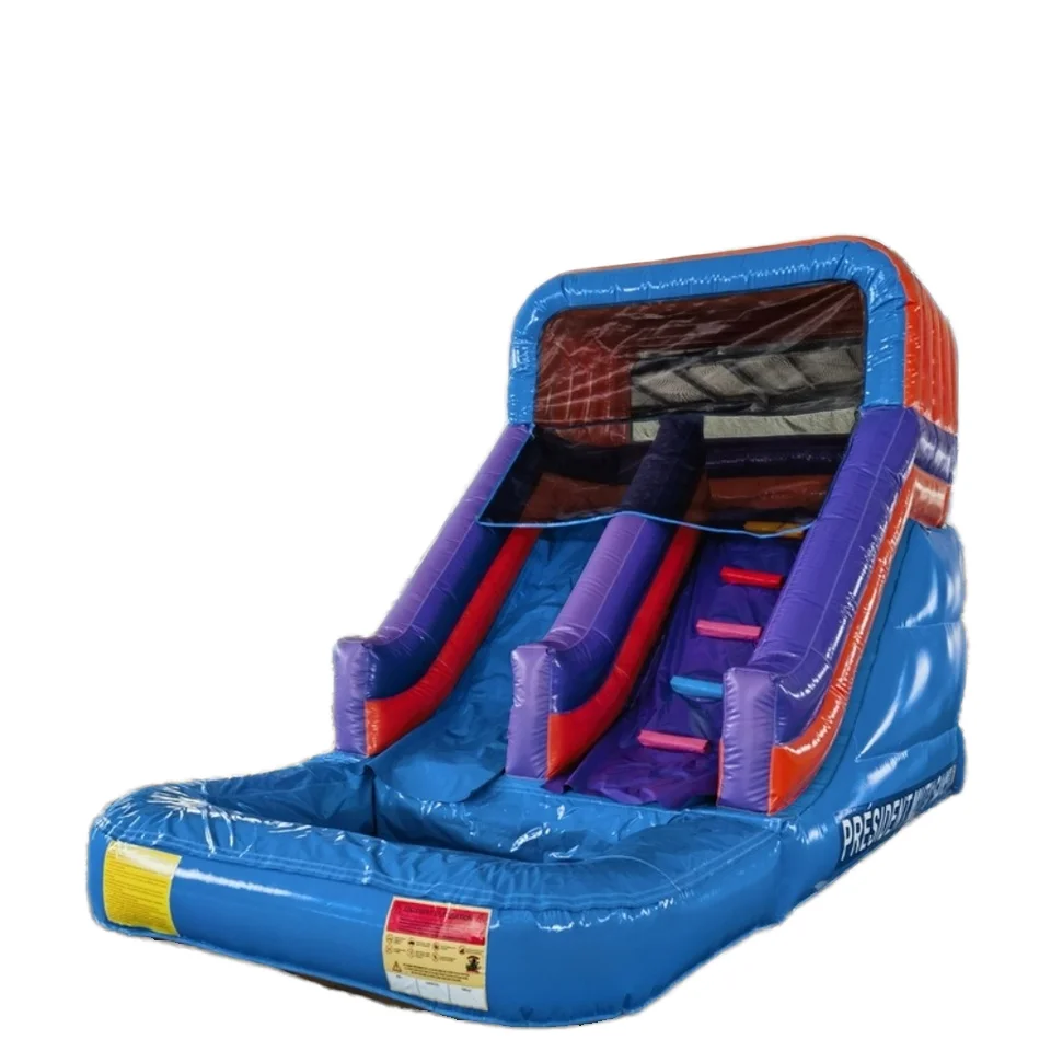 Direct Factory Sale Popular Hot 4m*6m Inflatable Bouncy Water Slide Pool Kids Inflatable Slide Castle Amusement Water Park Game