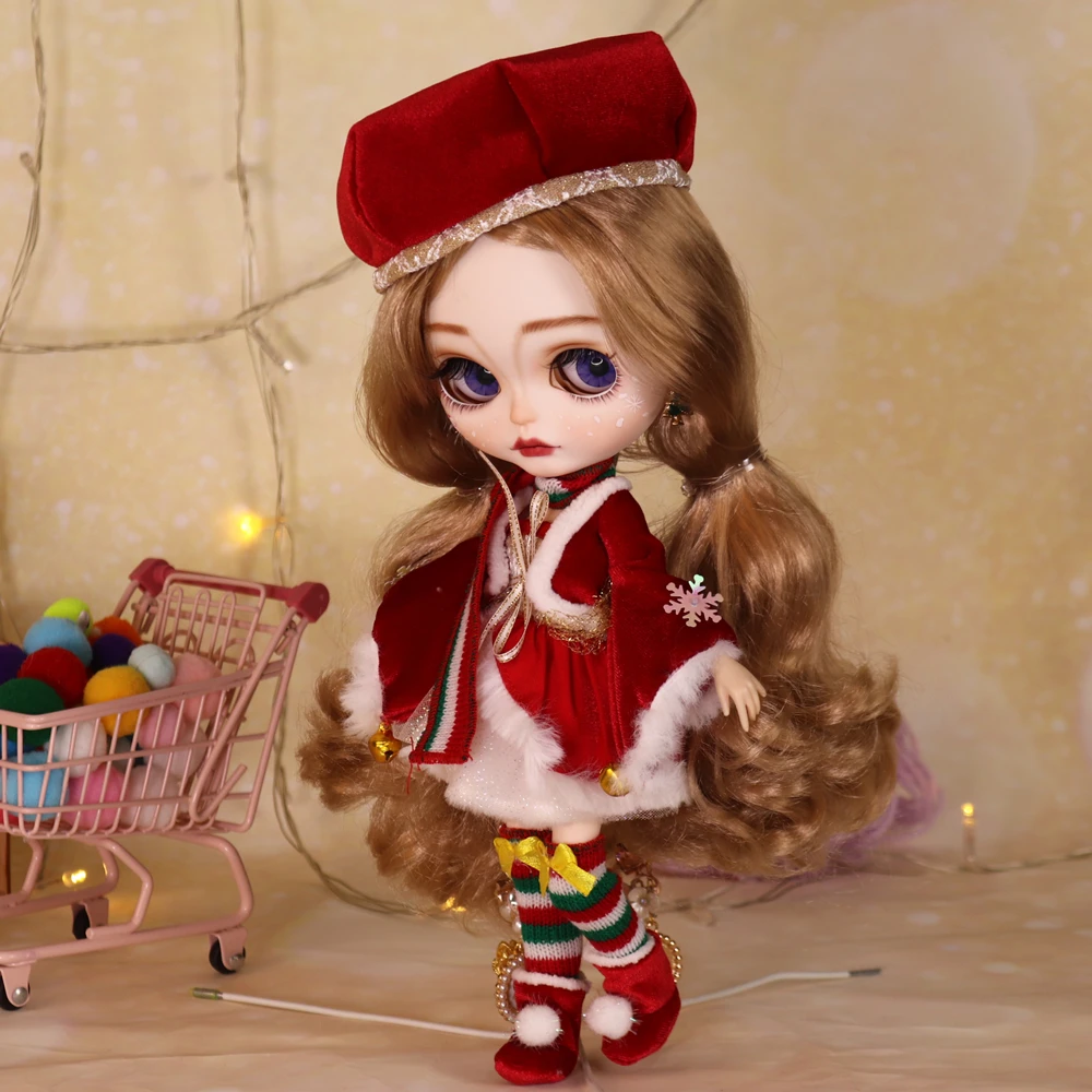 Outfits For ICY DBS Blyth Doll Christmas Clothes Santa Claus Dress Xmas Elk Suit 1/6 BJD Azone S Anime Girl