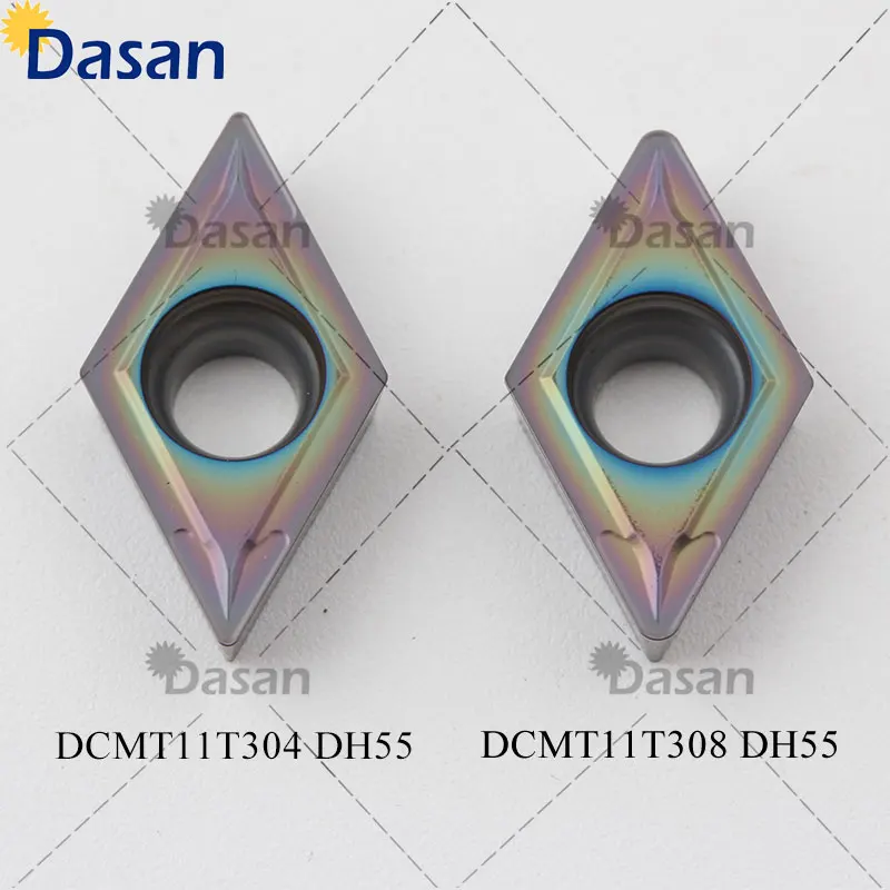 Твердосплавные пластины DCMT11T304 DCMT11T308 для токарного станка с ЧПУ, токарные инструменты для охлажденной стали, 10 шт.