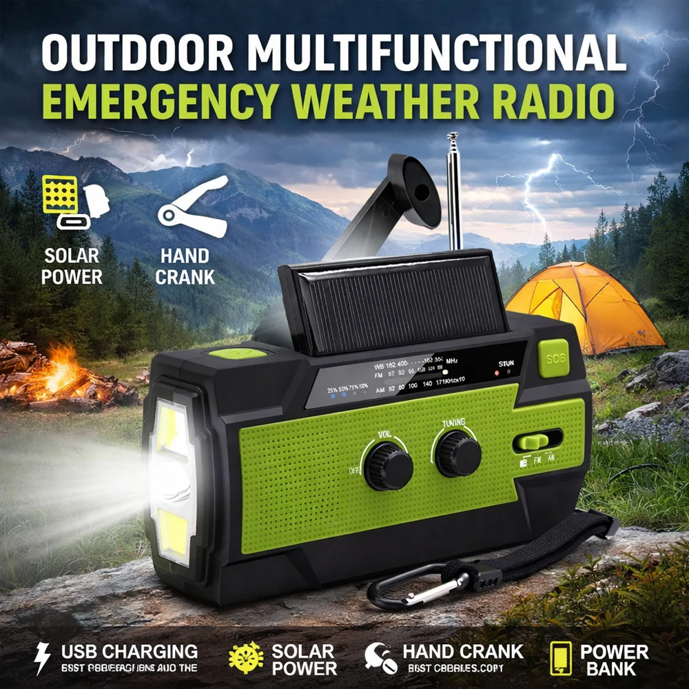 portable-solar-hand-crank-radio-4000mah-usb-charging-fm-am-noaa-weather-radio-led-flashlight-sos-alarm-outdoor-power-bank