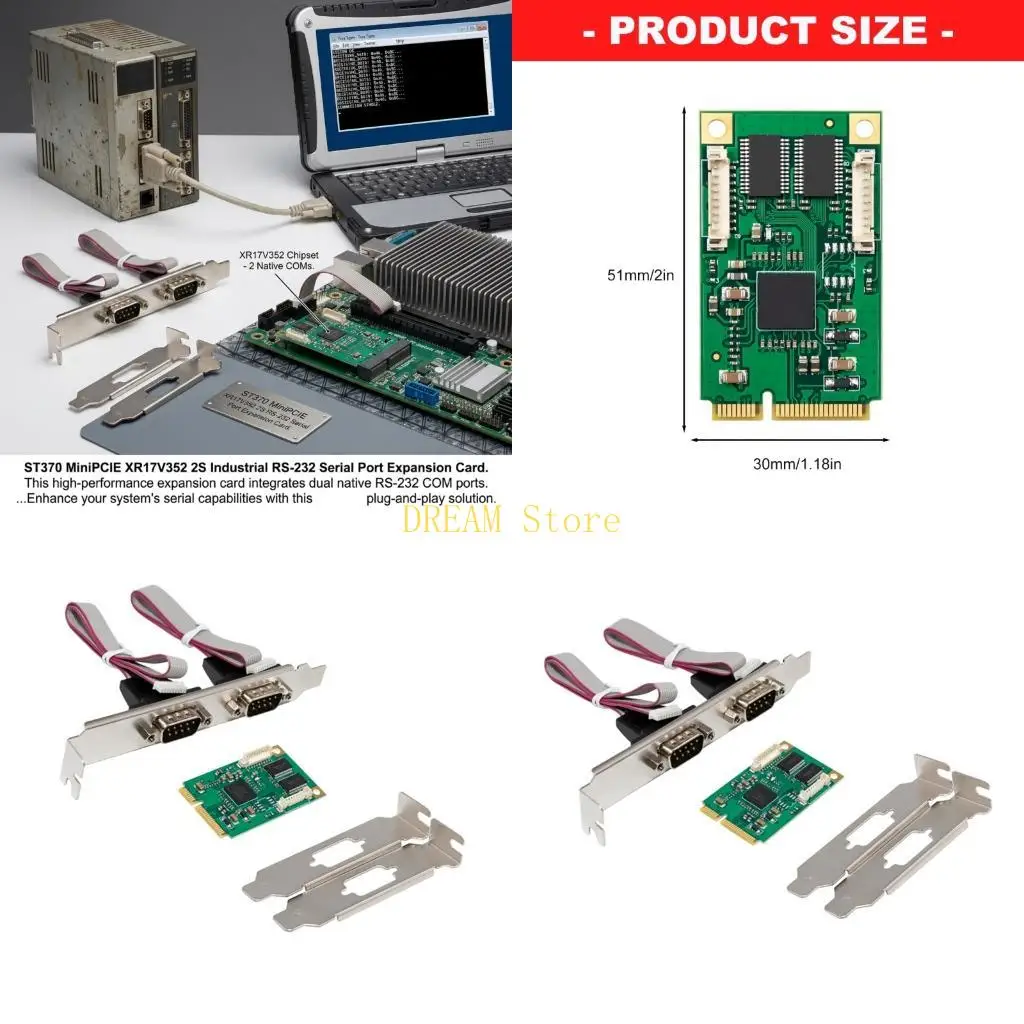 

Versatiled Mini PCIE Expansion Card XR17V352 Chip Compatibles Multiple Systems best sale