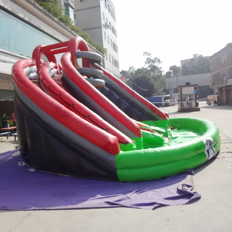 Customizable inflatable large outdoor long slide castle, PVC material children's inflatable bouncing slide