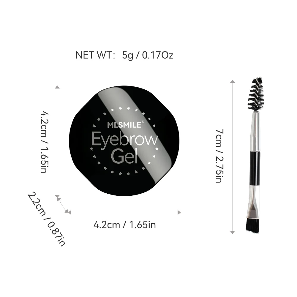 3D 2 in 1 Eyebrow Cream with Brush Brown Natural Eyebrow Shaping Gel Long Lasting Multi Functional Eyeliner and Eyebrow Pencil