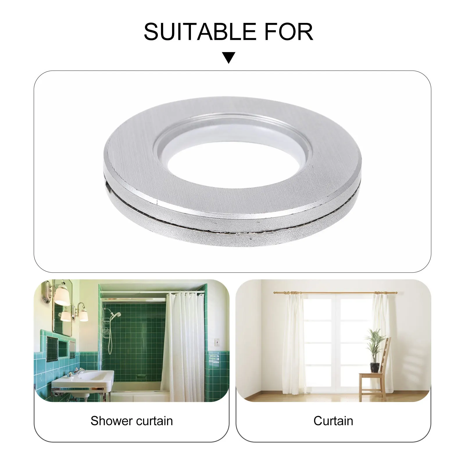 

50Pcs Washable Curtain Hanging Ring Premium Material Flexible Safe Use Suitable Personal Hotel Store Homestay Curtain Ring