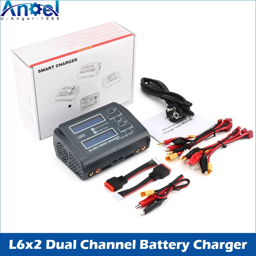 HTRC L6x2 Balance Charger AC 150W / DC 240W Dual Channel 10A RC Charger Discharger for LiPo LiHV LiFe Lilon NiCd NiMh Pb Battery