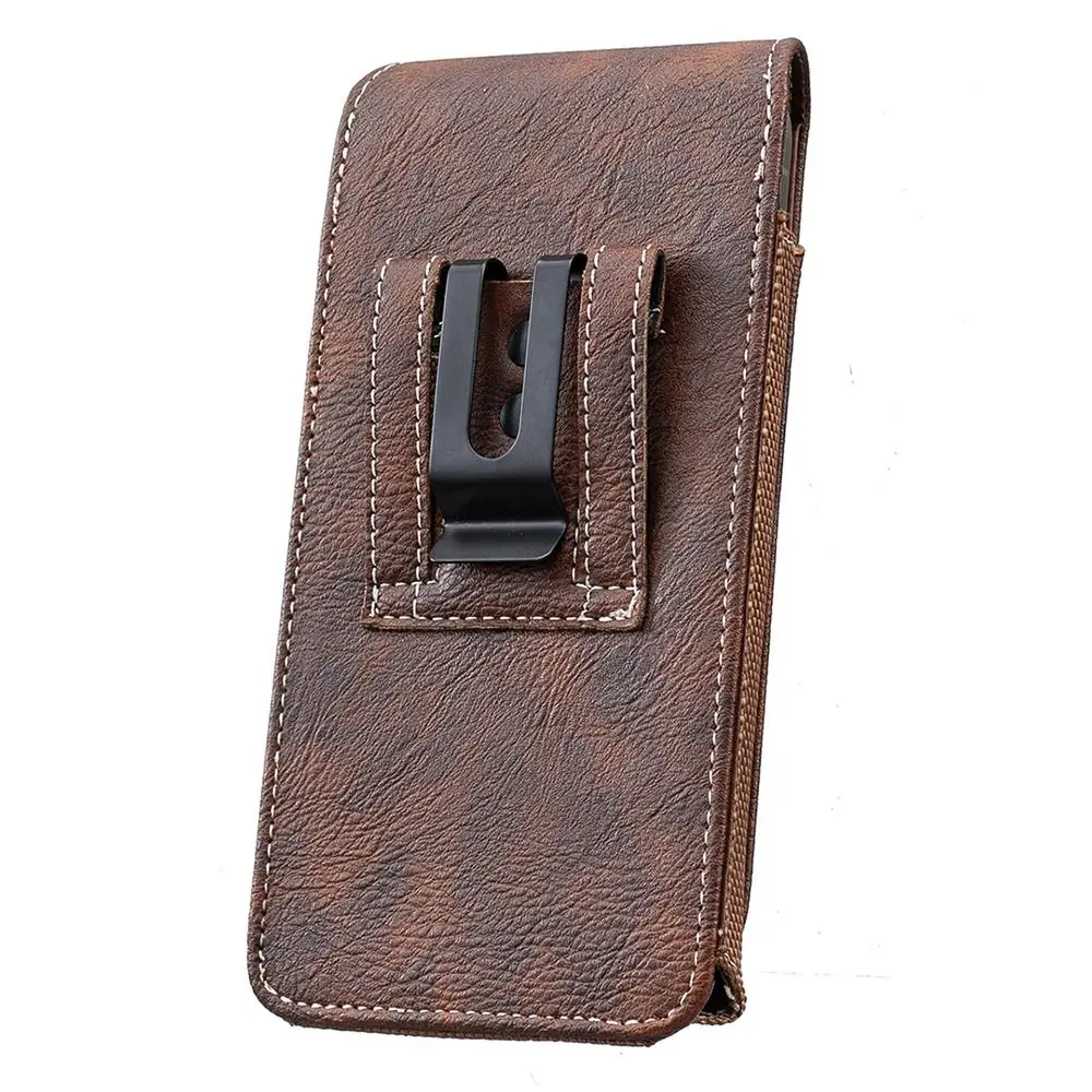1Pcs New PU Leather Phone Waist Pack Outdoor Camping 5-7inch Phone Belt Clip Universal Belt Hanging Pouch For Smartphone