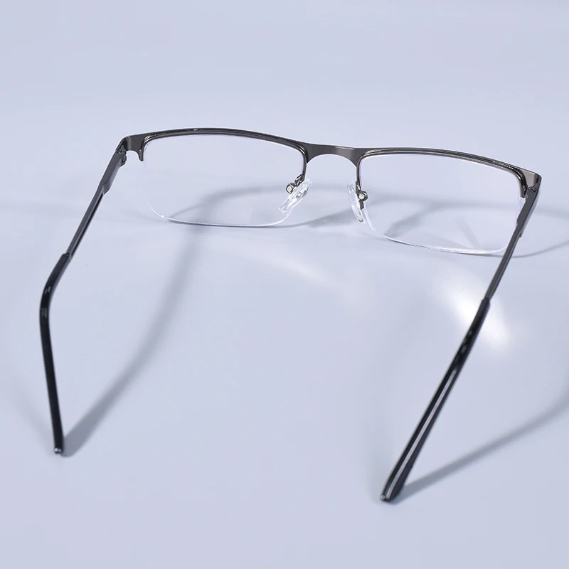 2025 männer Blau Licht Blockieren Lesebrille Metall Halb Rahmen Brillen Mit Frühling Scharnier Computer Reader + 125 + 175 – Detail 16