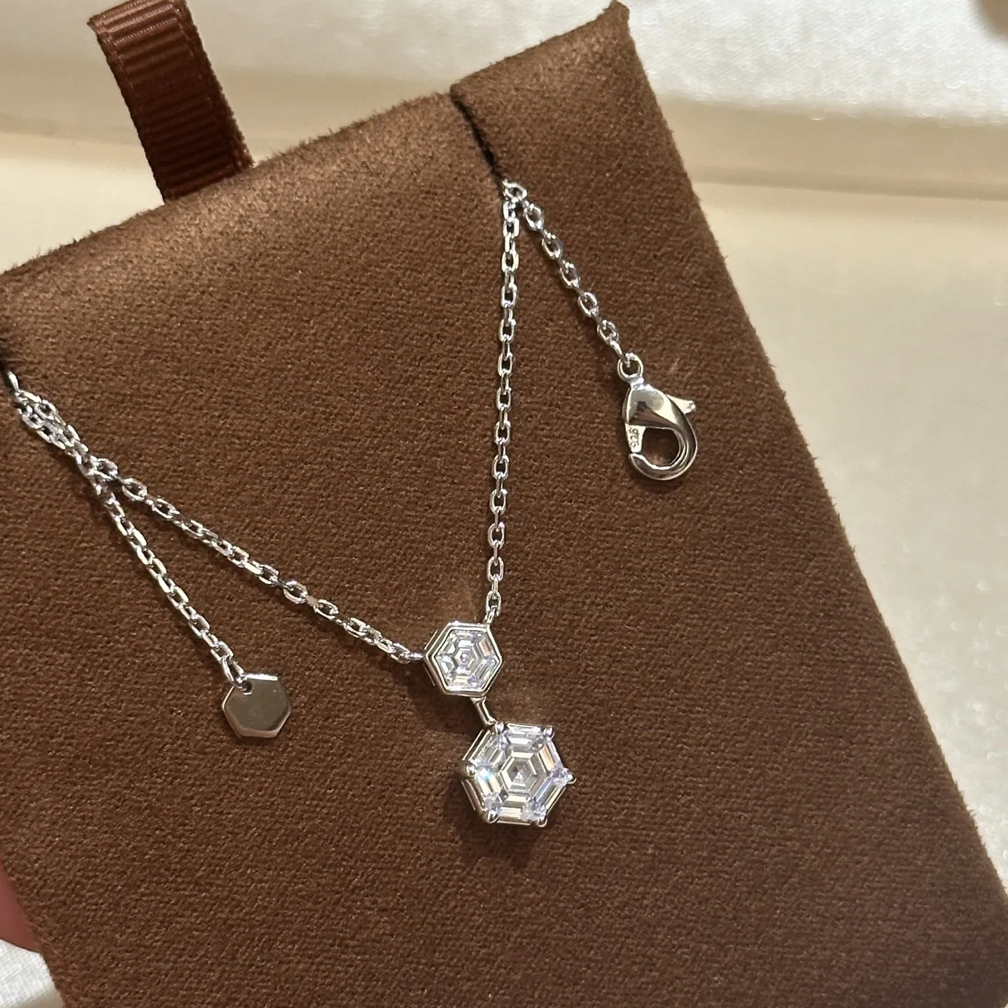 100% 925 Sterling Silver Pave AAA Zirconia Honeycomb Pendant Necklaces For Women Fine Jewelry