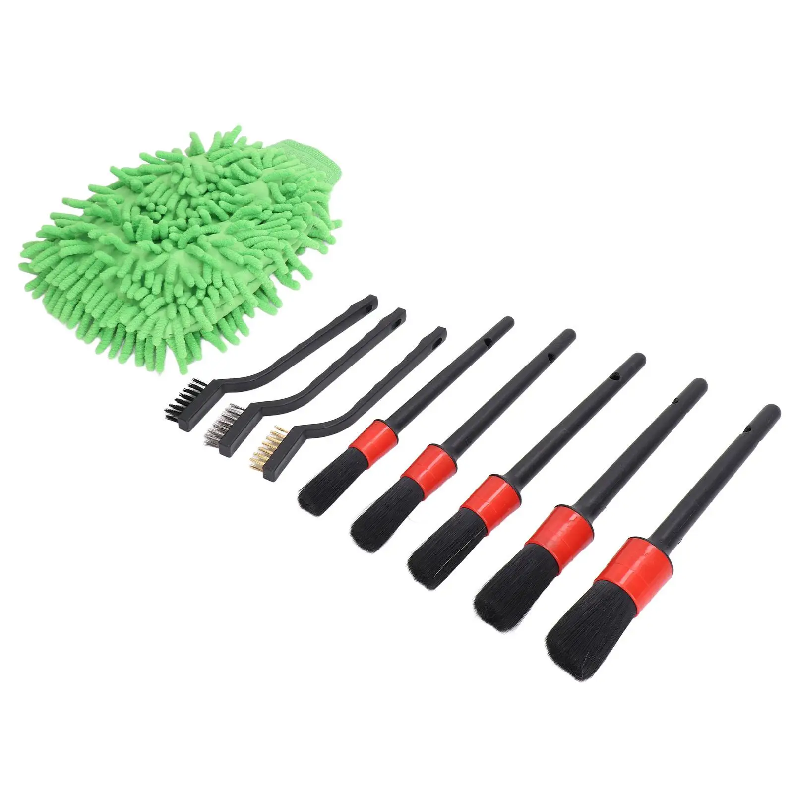 9Pcs Car Detailing Brush Set - Wheel & Interior for cleaning Kit for Leather & Exterior Care | Auto Supplies