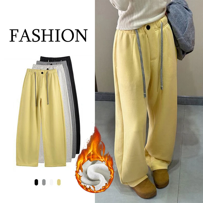 Pantaloni casual in pile da donna di vendita calda invernale Pantaloni da donna in peluche caldi da neve a vita alta Pantaloni termici alla moda chic per ragazze