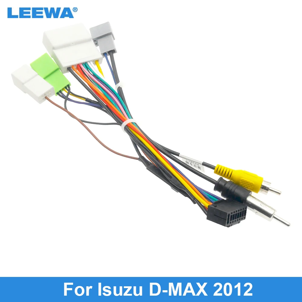 

LEEWA Car 16pin Power Cord Wiring Harness Adapter With Rearview Wire For Isuzu D-MAX (2012) Installation Head Unit Cable