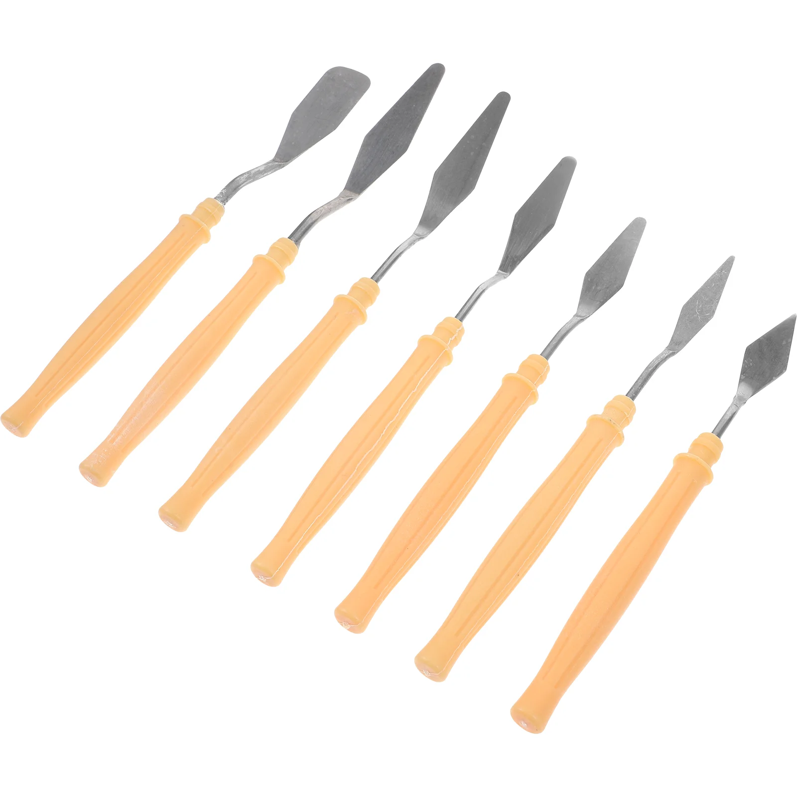 

7 Pcs Oil Painting Knife Set Pigment Scrapers Tools Spatulas Trowel Artist Stainless Steel Plastic Useful Mixing