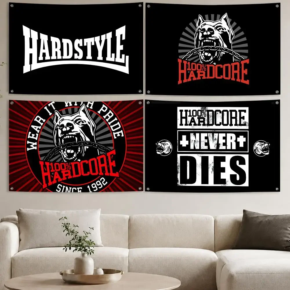 Cool 100 H-Hardcore Flags Aesthetic Wall Tapestry Printed Wall Hanging Living Room Party Outdoor Decor