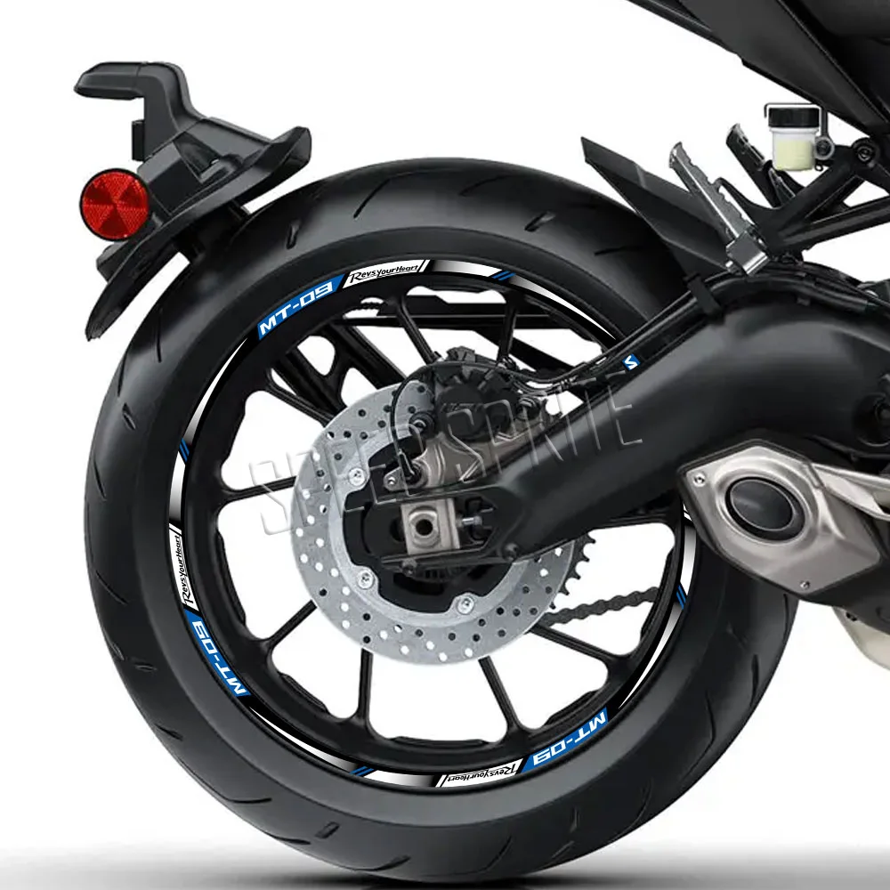 For MT09 MT-09 mt 09 Reflective Motorcycle Accessories Wheel Sticker Hub Decals Rim Stripe Tape