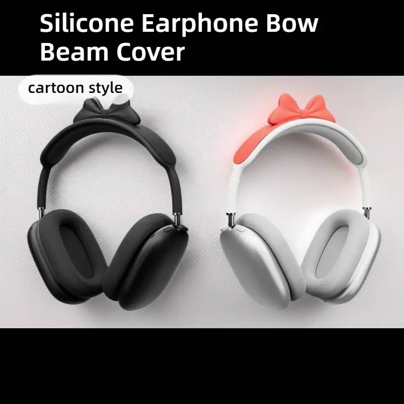 

Soft Silicone Cute Bow Ears Headband Cover For Apple AirPods Max Headphone Protectors Comfort Cushion Top Pad Protector Sleeve
