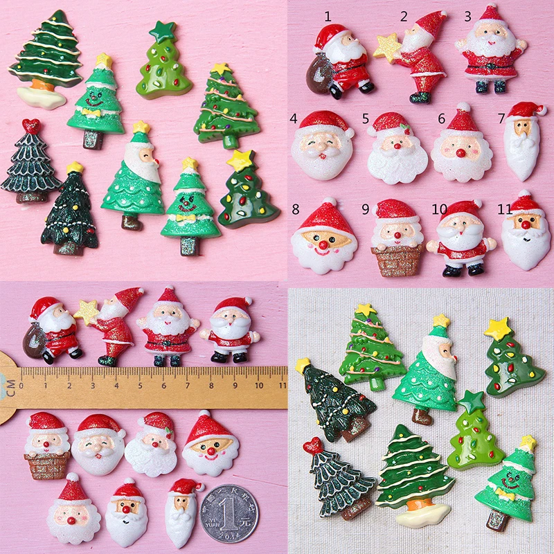 1 Set Christmas Decoration Fridge Magnets Santa Claus Resin Accessories Christmas Accessories DIY Ornaments Home Decoration Gift