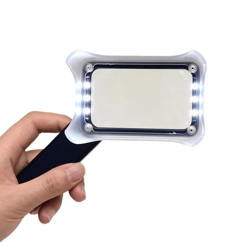 

Handheld magnifying glass LED4 gear dimming with magnetic suction bracket TYPE-C charging interface can be used separately