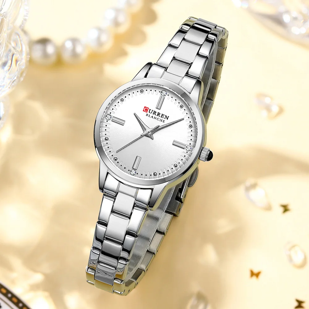 CURREN Montre pour femme avec bracelet en acier inoxydable Mélange parfait du minimalisme et de la mode pour un usage quotidien élégant avec boîte