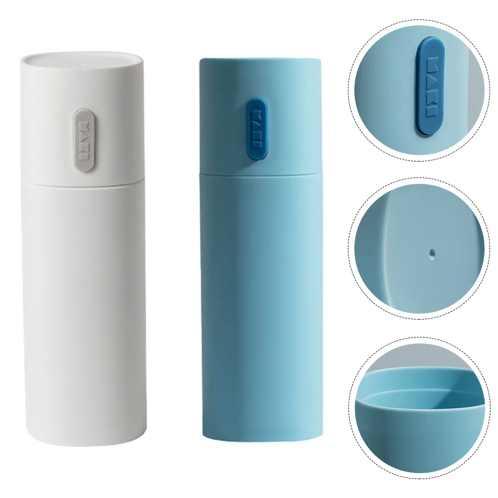 

2Pcs Travel Wash Cup Multi-Functional Toothbrush Storage Box Integral Molding Comfortable Texture for Home Or Outdoor Travel