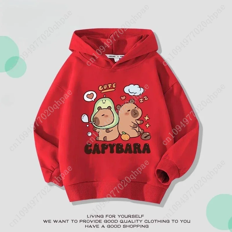 الأطفال الخريف والشتاء كابيبارا الأفوكادو مقنعين البلوز للبنين والبنات لطيف 2025 جديد في الهواء الطلق تنوعا بلايز عادية