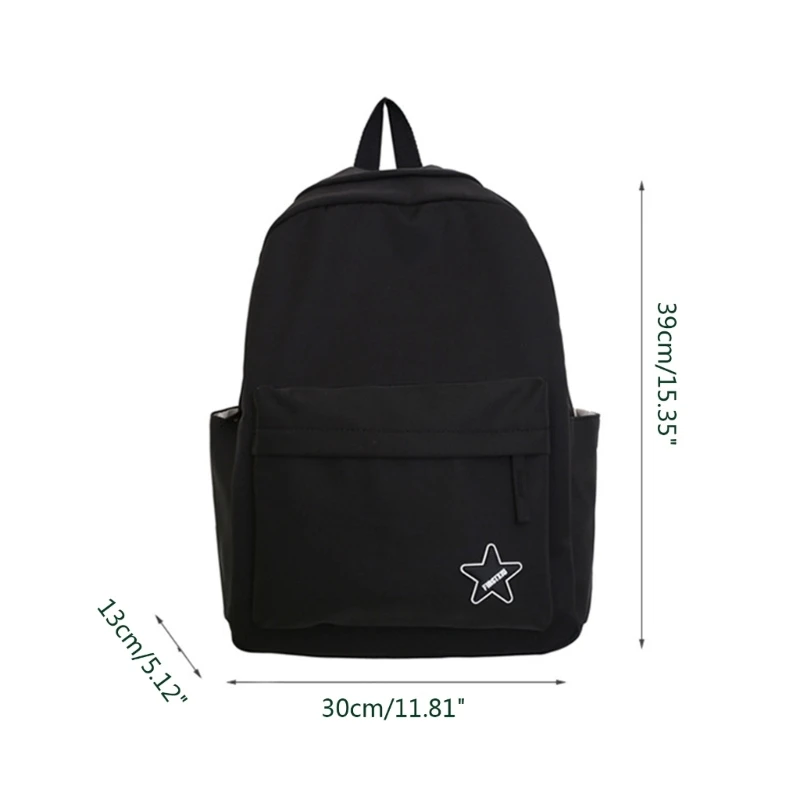 School Backpack for Women Men Nylon Laptop Backpack Solid Color School Bag Teenagers Large Capacity Travel Rucksack E74B