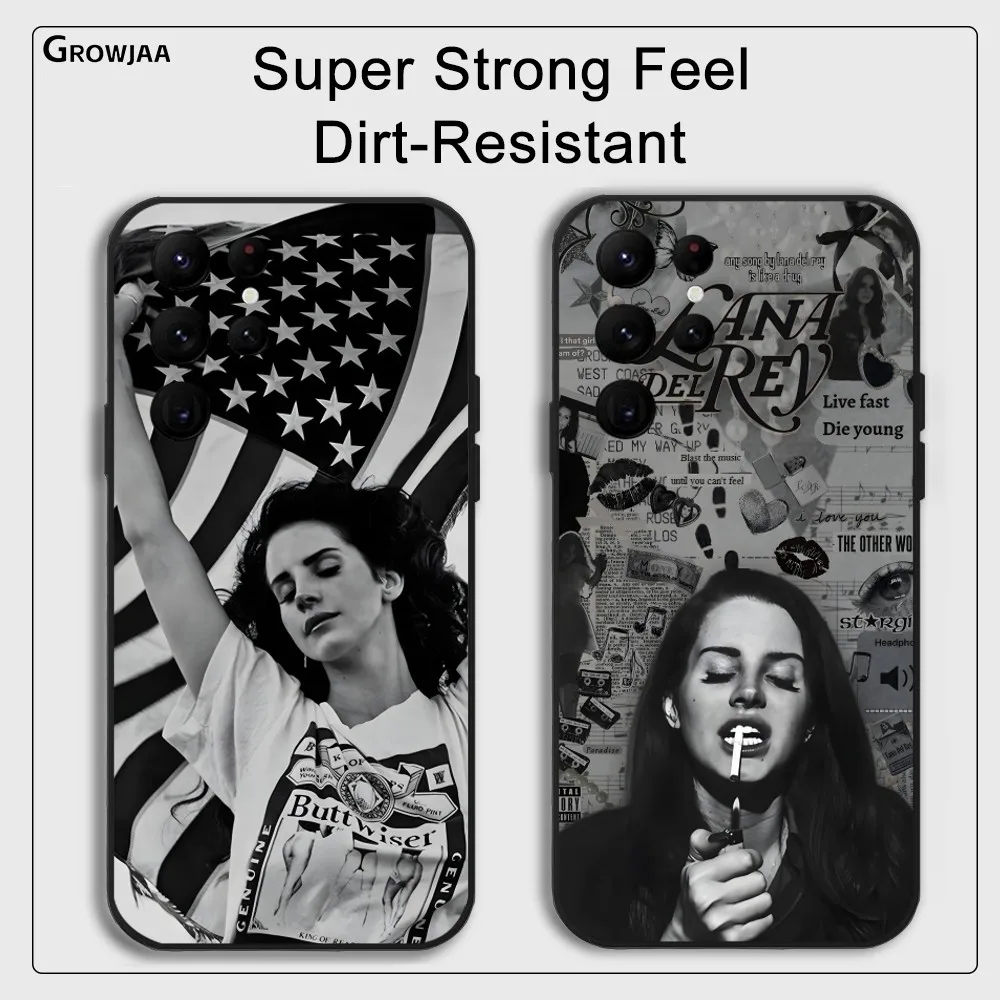 L-Lana D-Del Reys Singer Kraft Phone Case For Samsung Galaxy S25 S24 S22 S23 Ultra S21 S20 Plus 5G Protective Silicone Funda