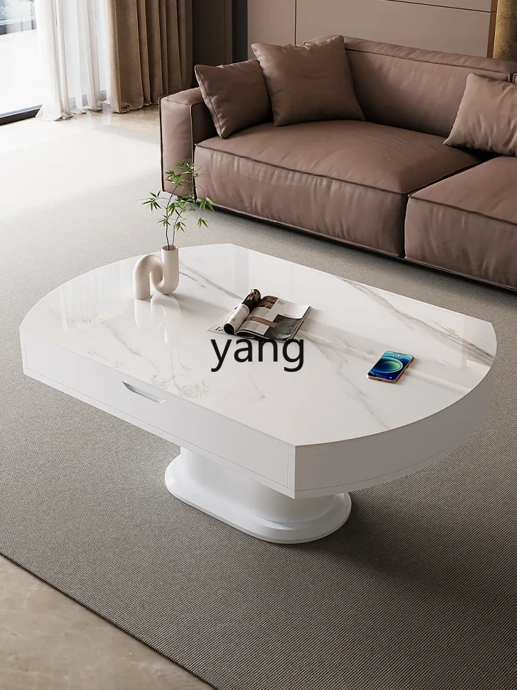 LH multi-function foldable lifting coffee table dining table dual-purpose two-in-one electric living room rock slab retractable