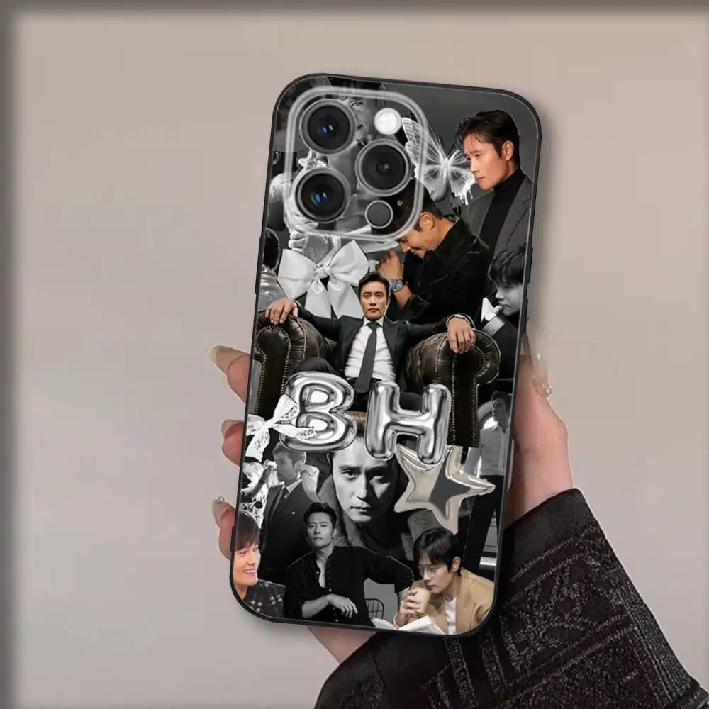Etui na telefon z aktorem Lee B-Byungiem z filmu \"Huns\" dla iPhone 16, 15, 14, 13, 12, 11, Pro, Max, Plus, X, XS, SE4, E, Mini, miękkie czarne etui