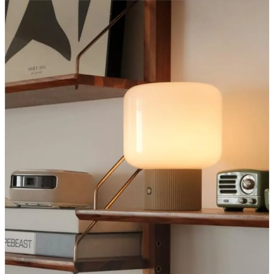 Halo Mushroom Lamp 5W Cute Cordless Rechargeable Table Lamp with Glass Shade 3 Color Temps LED Dimmable Ambient Lighting Small