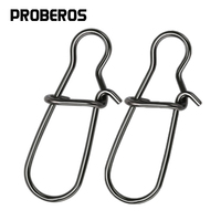 PRO BEROS 50Pcs Fishing Snaps Clip Lock High Strength Strong Stainless Steel Duo Lock Snap Quick Change Lure Tackle