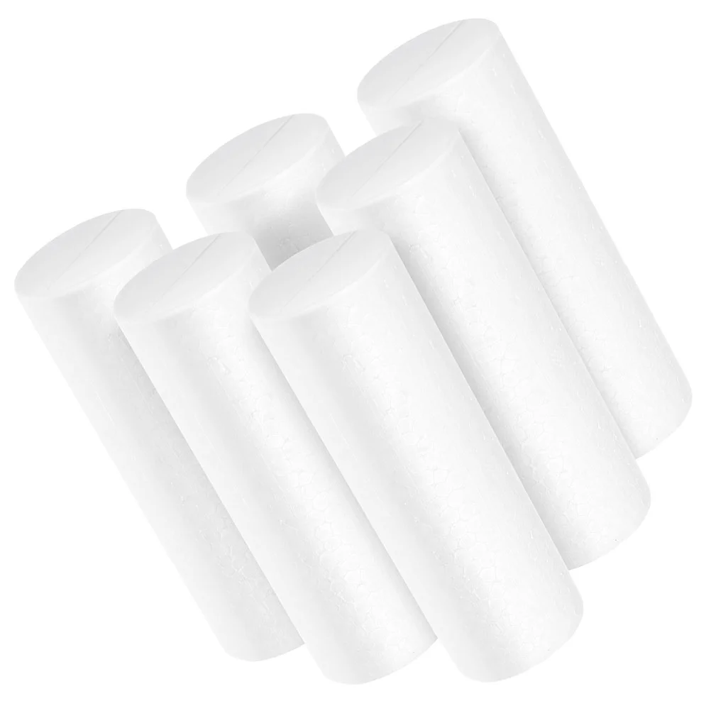 6 Pcs White Foam Shapes for Kids Christmas Cylinder Foams Aldut Toys Decor Ornament Tots