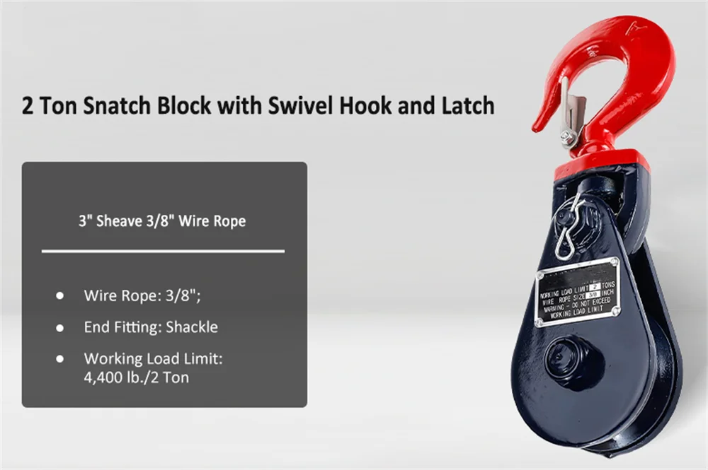Wholesale Easy Power Transmission Snatch Blocks With Safety Hook