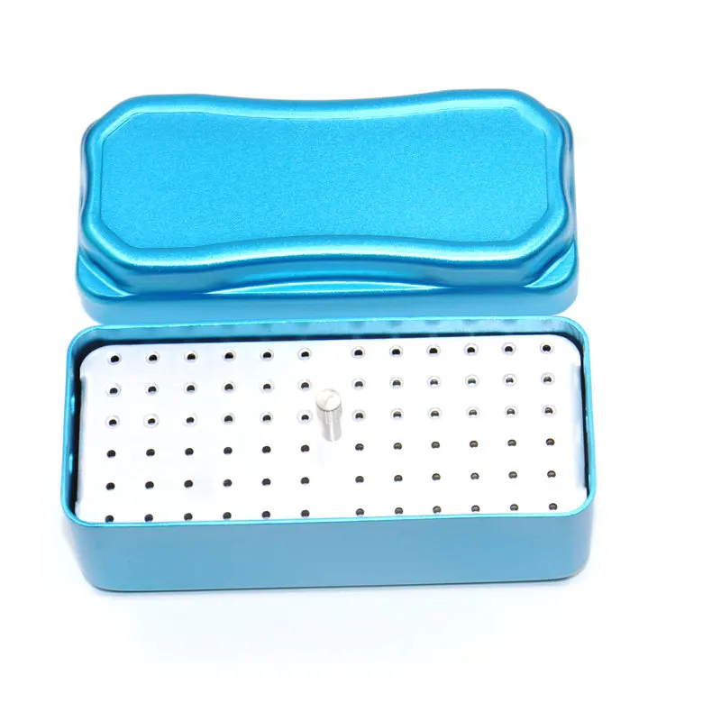 1Pcs Dental 72 Holes Endo Box Aluminum Disinfection Box Autoclave Endo Case Diamond Bur Holder Dentistry