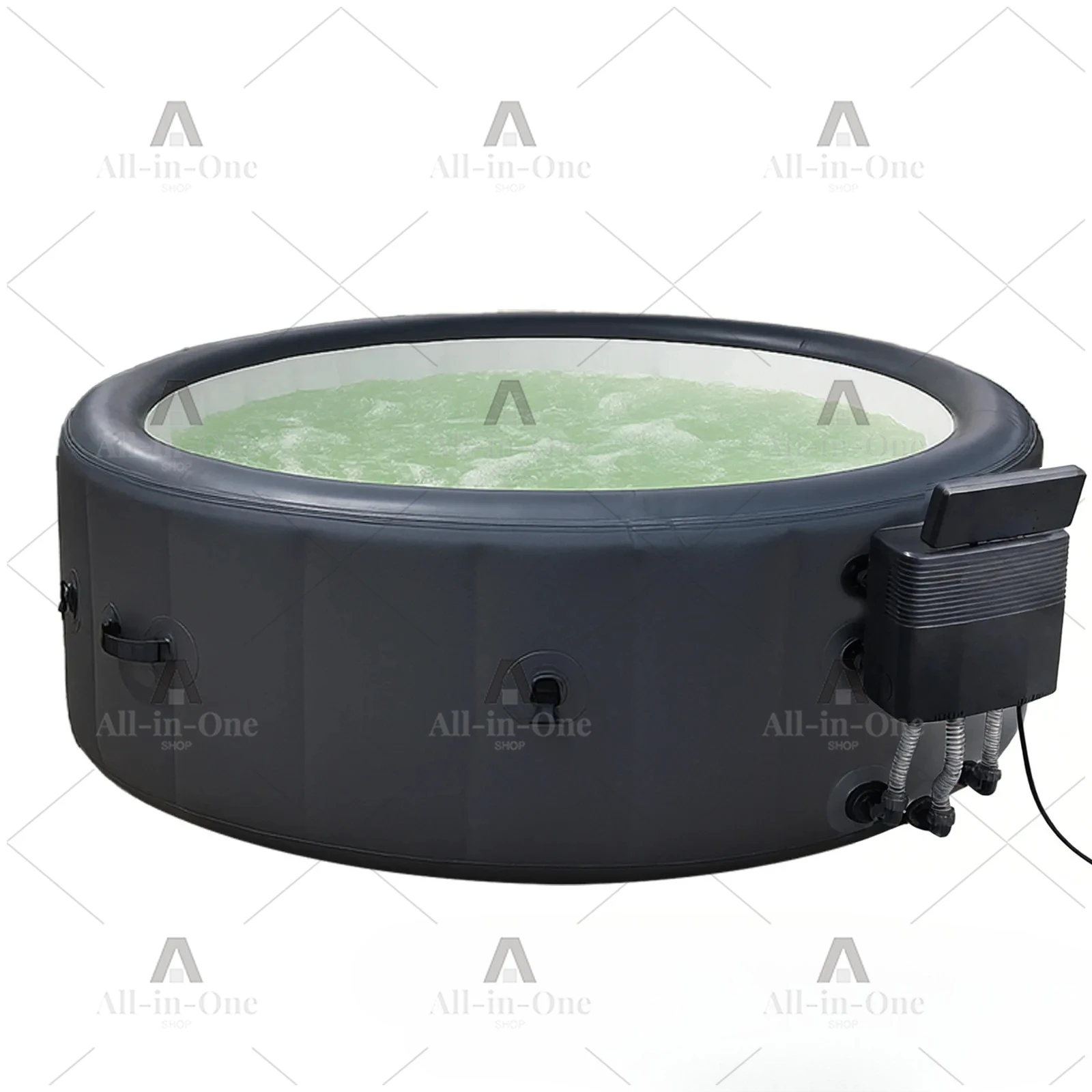 Jacuzzi inflable para el hogar, piscina inflable con burbujas de masaje, piscina spa plegable para adultos.