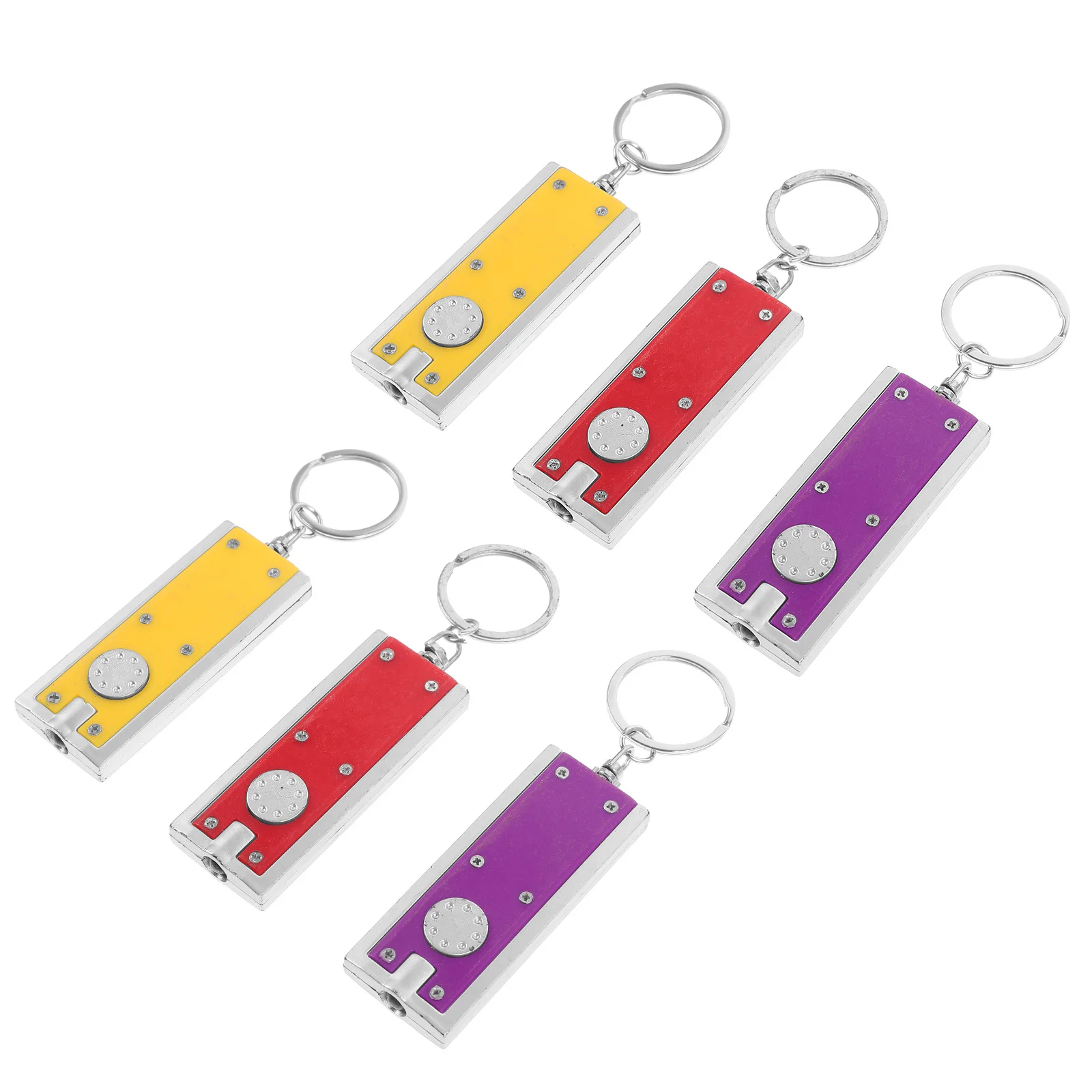 6Pcs Creative Key Holder Flashlight LED Keychain Bright Mini Light for Keychain Bag Charm Stylish Unisex Decoration Accessory